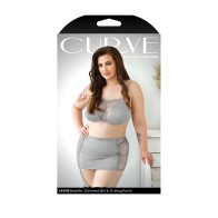 Fantasy Lingerie Curve Layne Bralette de Panel de Encaje y Falda con Suspensorio