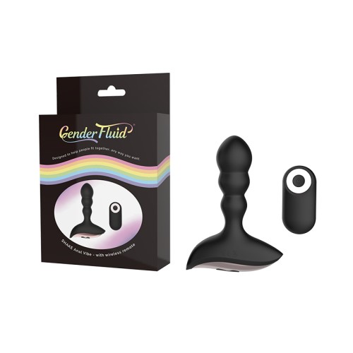 Gender Fluid Shake Rechargeable Remote-Controlled Anal Vibrator Black