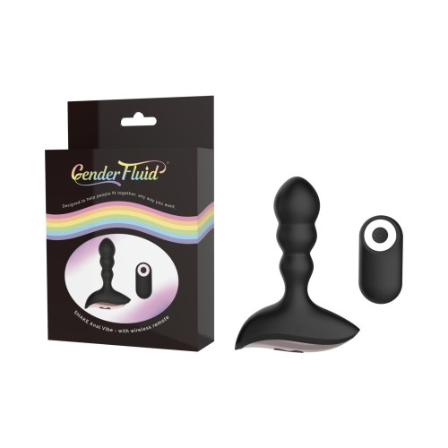 Gender Fluid Shake Vibrador Anal Recargable con Control Remoto Negro