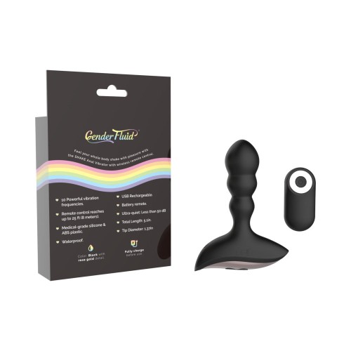 Gender Fluid Shake Vibrador Anal Recargable con Control Remoto Negro