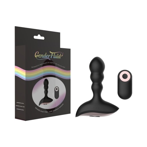 Gender Fluid Shake Vibrador Anal Recargable con Control Remoto Negro