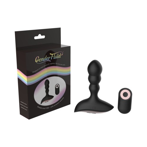 Gender Fluid Shake Vibrador Anal Recargable con Control Remoto Negro