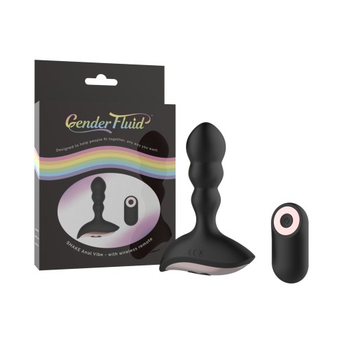 Gender Fluid Shake Vibrador Anal Recargable con Control Remoto Negro