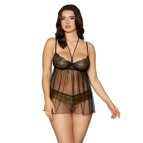 Dreamgirl Babydoll with G-String Set