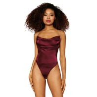 Burgundy Satin Teddy for Ultimate Comfort