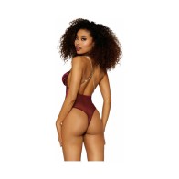 Burgundy Satin Teddy for Ultimate Comfort