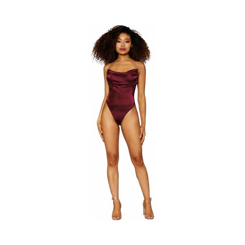 Burgundy Satin Teddy for Ultimate Comfort