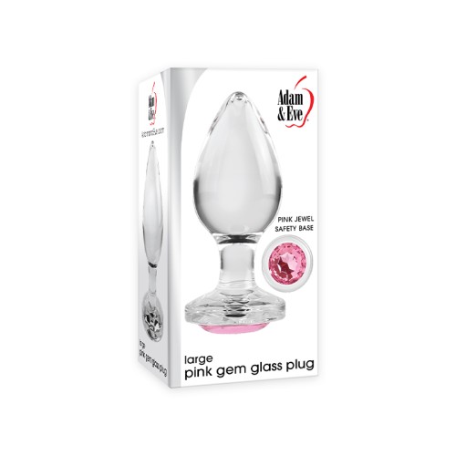 Plug Anal de Cristal con Piedra Rosa para Placer Elegante