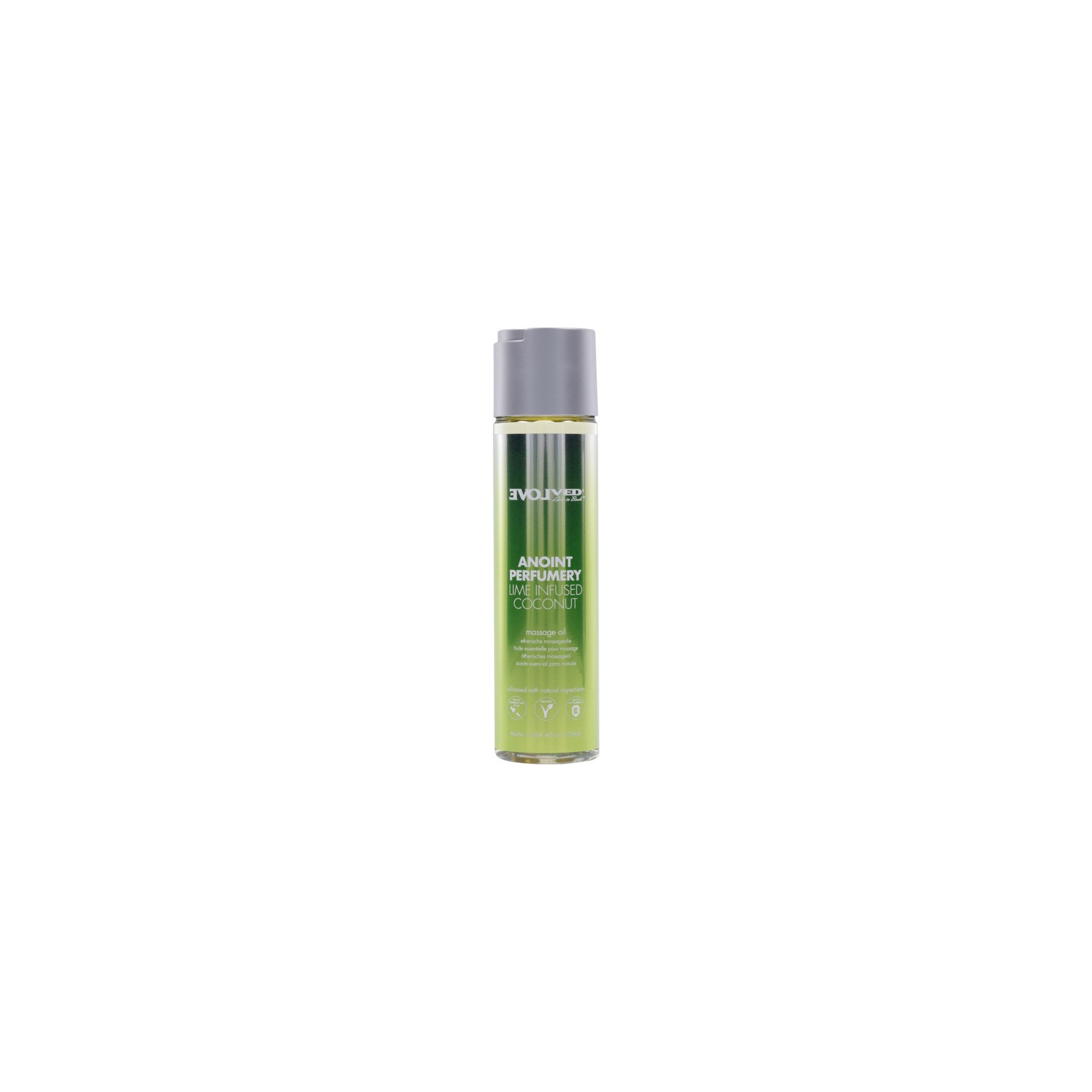 Aceite de Masaje de Coco Infusionado con Lima Evolved Anoint 4 oz.