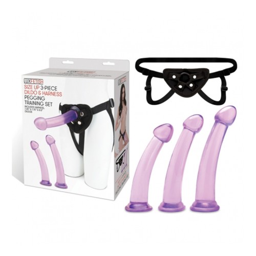 Set de Dildos y Arnés Lux Fetish Size Up