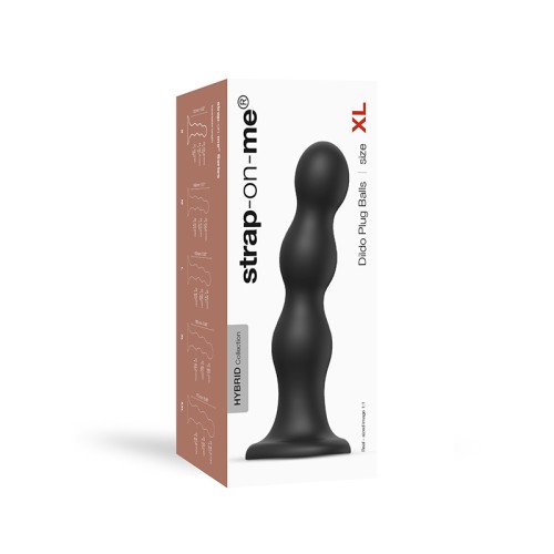 Strap-On-Me Colección Híbrida Dildo Plug con Bolas Negro XL