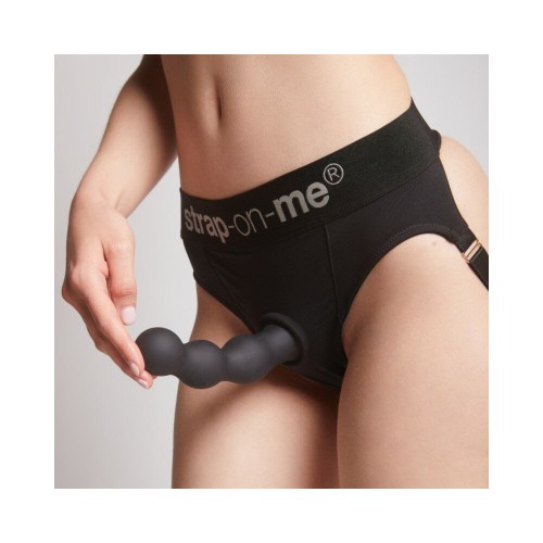 Strap-On-Me Hybrid Collection Silicone Dildo Plug Balls Black XL