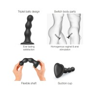 Strap-On-Me Hybrid Collection Silicone Dildo Plug Balls Black XL