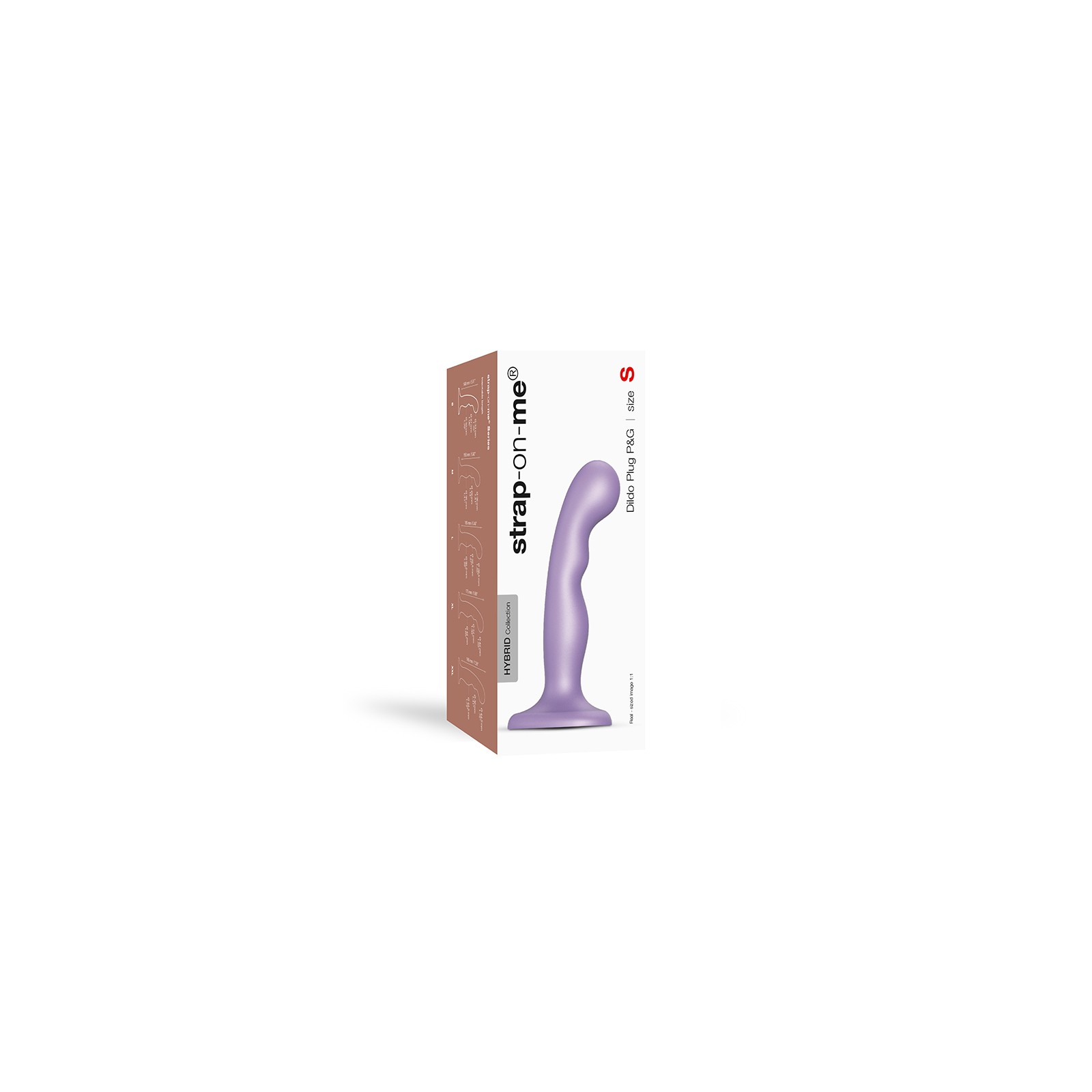 Strap-On-Me Hybrid Collection Silicone Dildo Plug P&G Metallic Lilac S