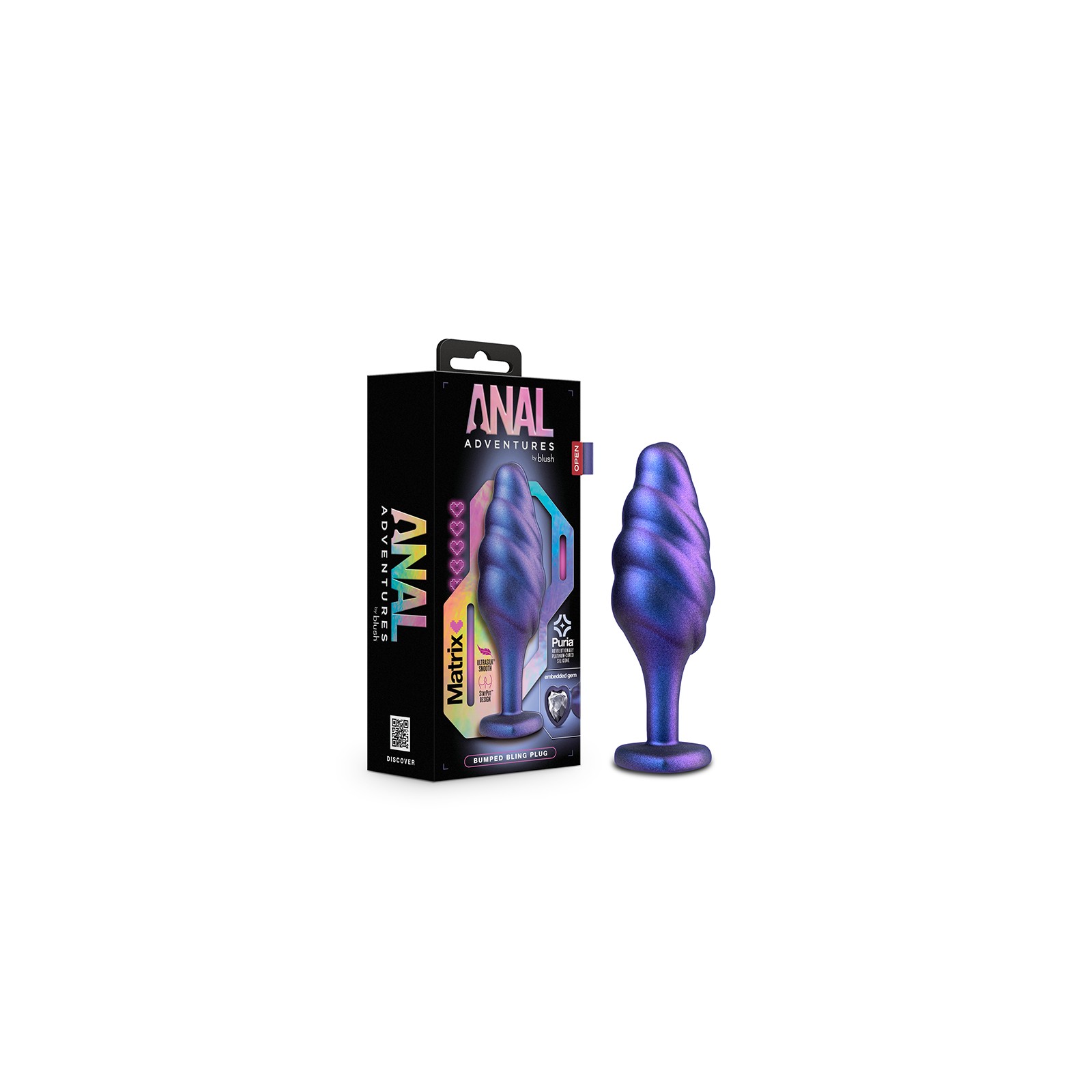 Anal Adventures Matrix Silicone Bump Plug Sapphire