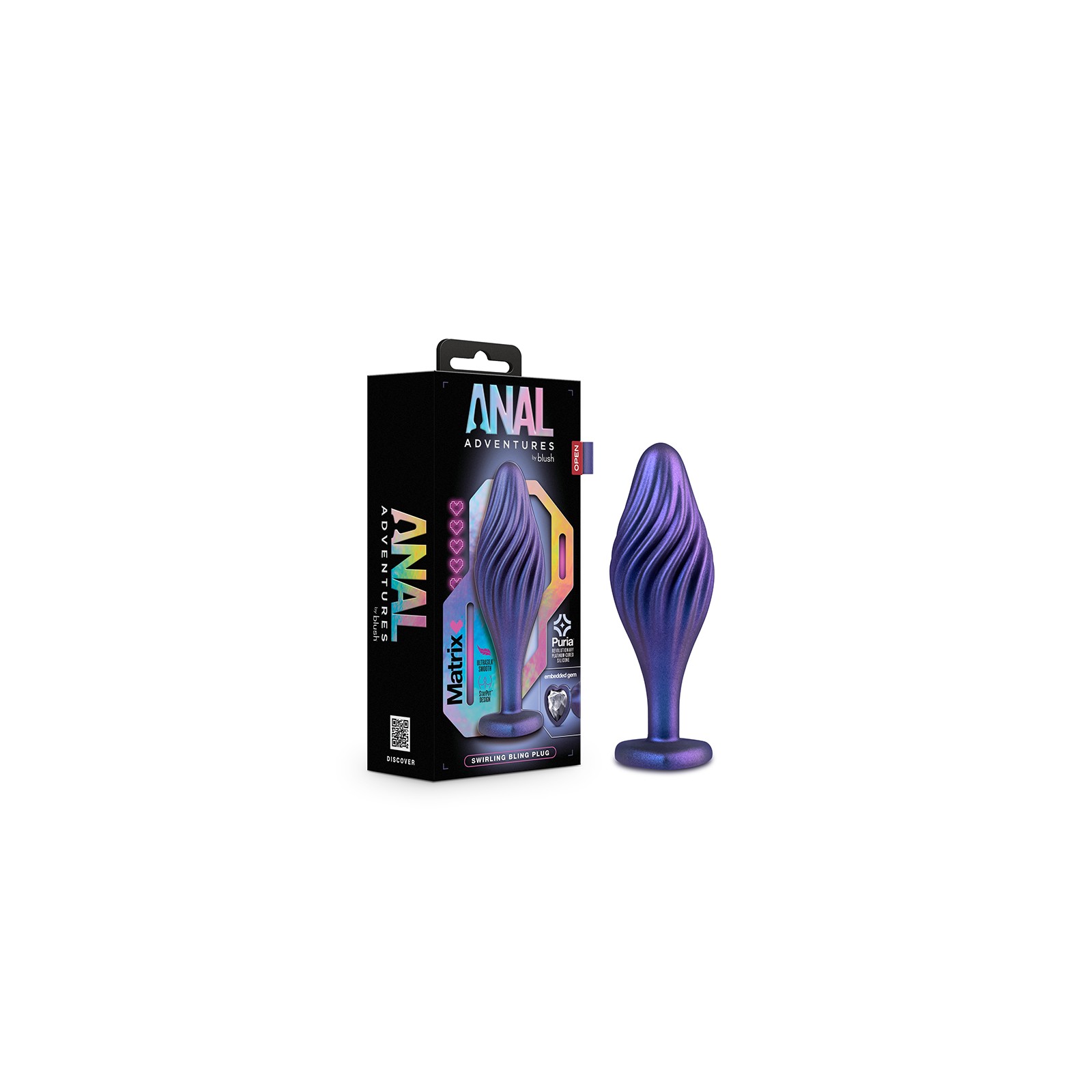 Anal Adventures Matrix Silicone Bling Plug Sapphire