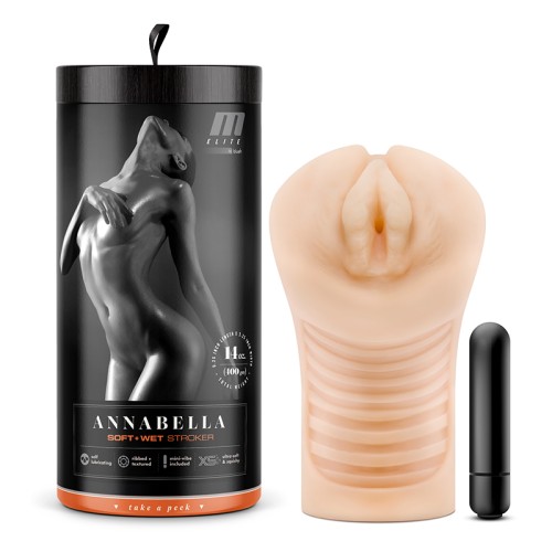 M Elite Suave + Húmedo Annabella Masturbador Vaginal con Vibrador Beige