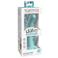 Dildo de Silicona Curioso Five de la Colección Platinum Dillio Verde Azulado