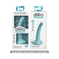 Dildo de Silicona Curioso Five de la Colección Platinum Dillio Verde Azulado