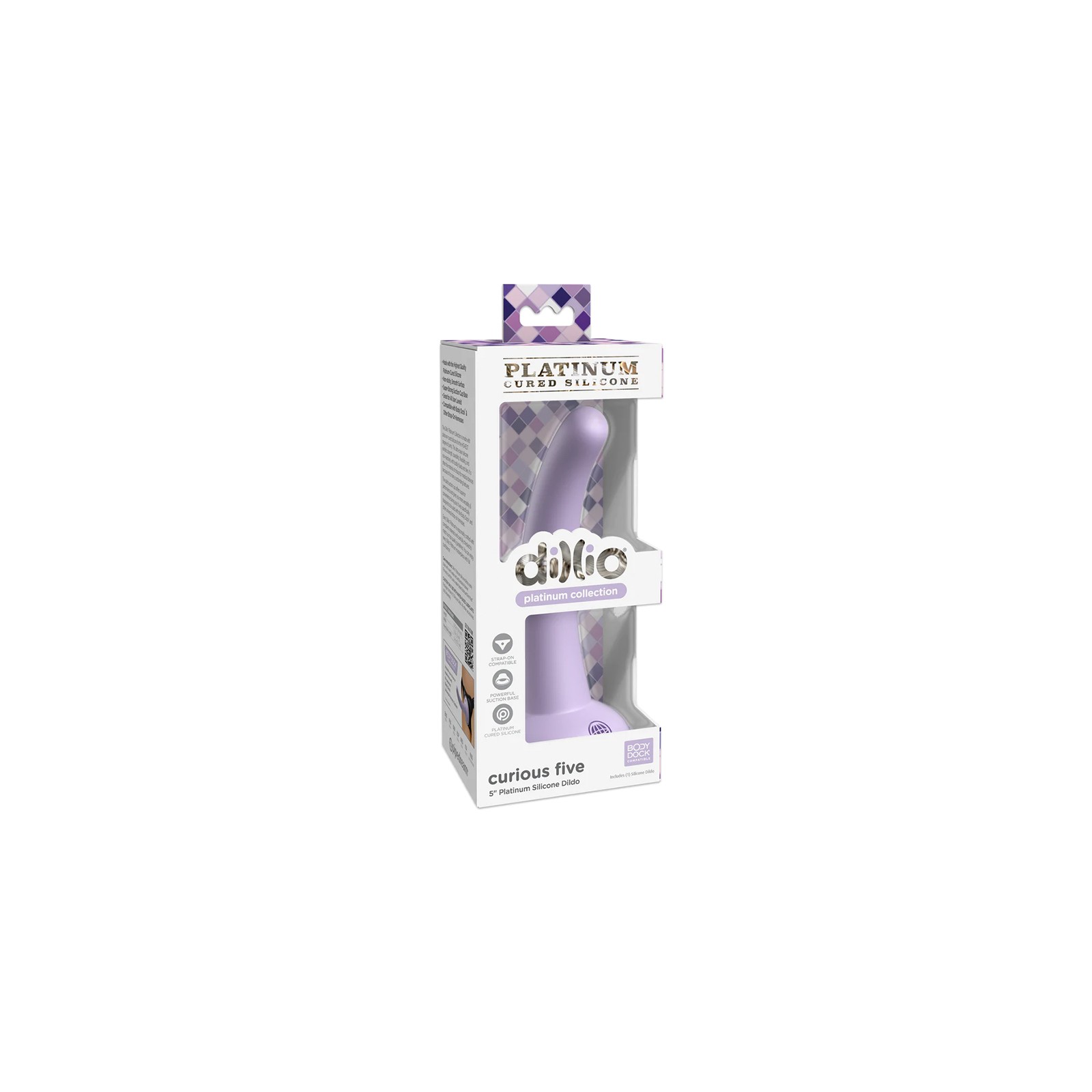 Dillio Platinum Collection Curious Five 5 in. Silicone Dildo Purple