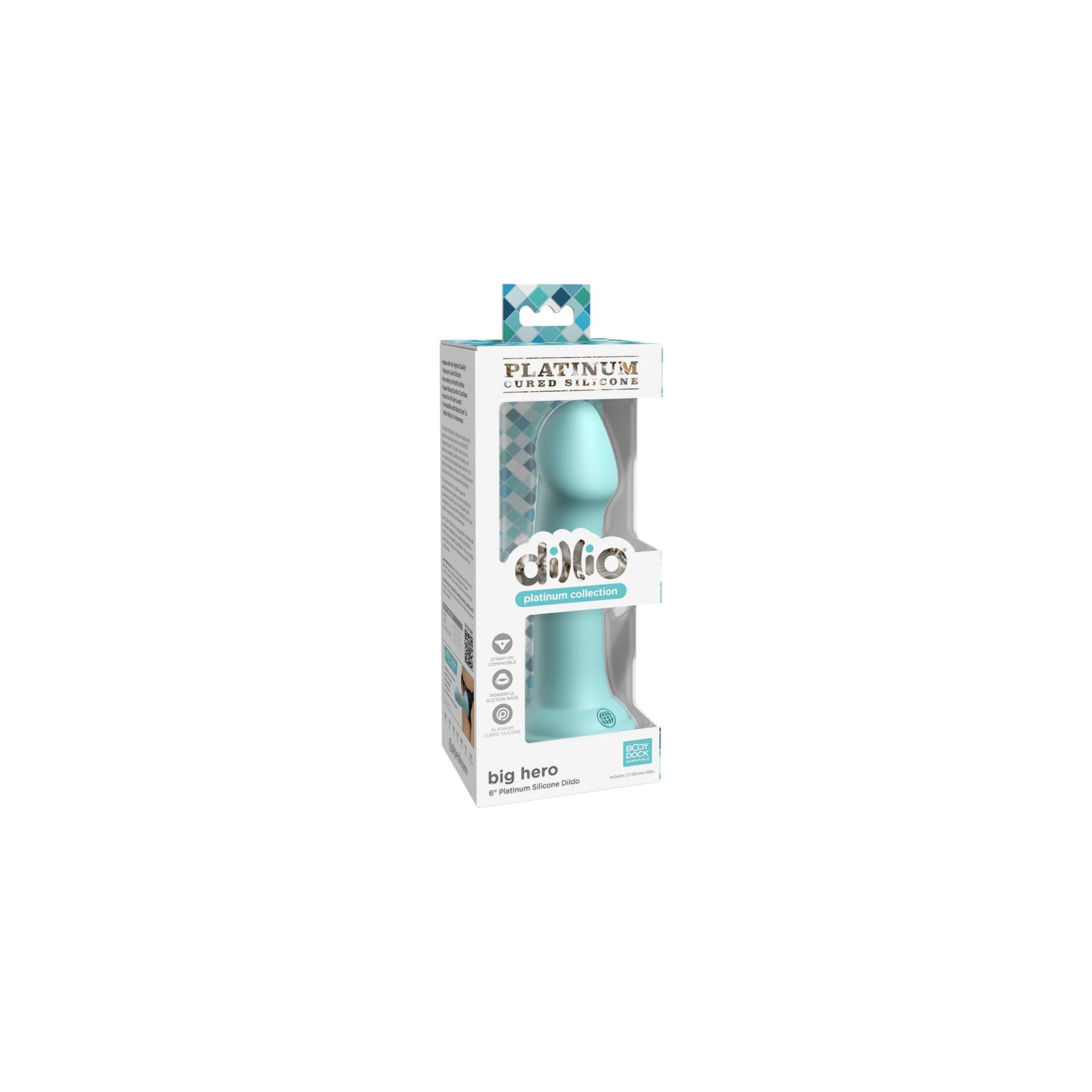 Dillio Platinum Big Hero 6-inch Silicone Dildo Teal - Premium Quality