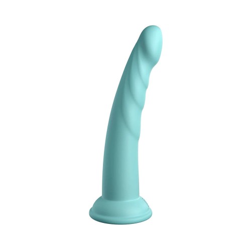 Dildo Slim Seven de Silicona Platinum - Verde Azulado