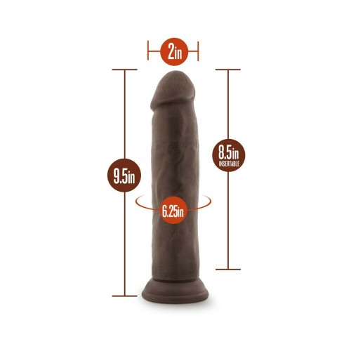 Dr. Skin Plus Dildo Posable Grueso de 9 pulgadas Marrón - Placer Realista