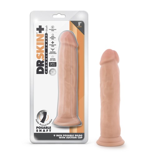 Dildo Grueso Dr. Skin Plus de 9 Pulgadas Triple Densidad Beige