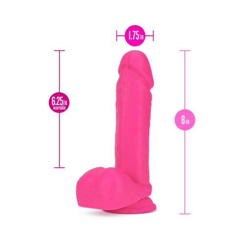 Dildo de Doble Densidad Neon Pink de 8 in. para Placer Máximo