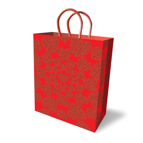 Glitter Hearts Sparkle Gift Bag for Holidays