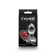 Crystal Heart Gem Glass Plug Small