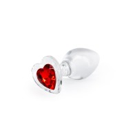 Crystal Desires Red Heart Gem Glass Plug Medium