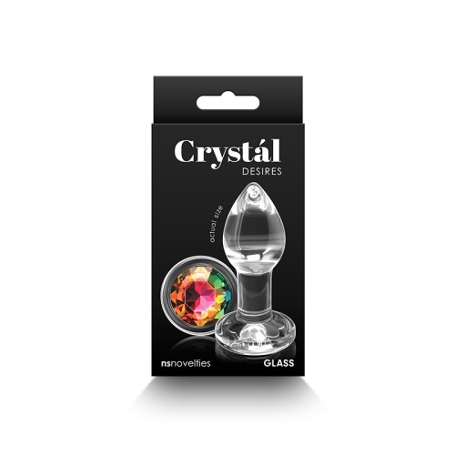 Plug de Cristal Desires con Gemas Arcoíris Pequeño