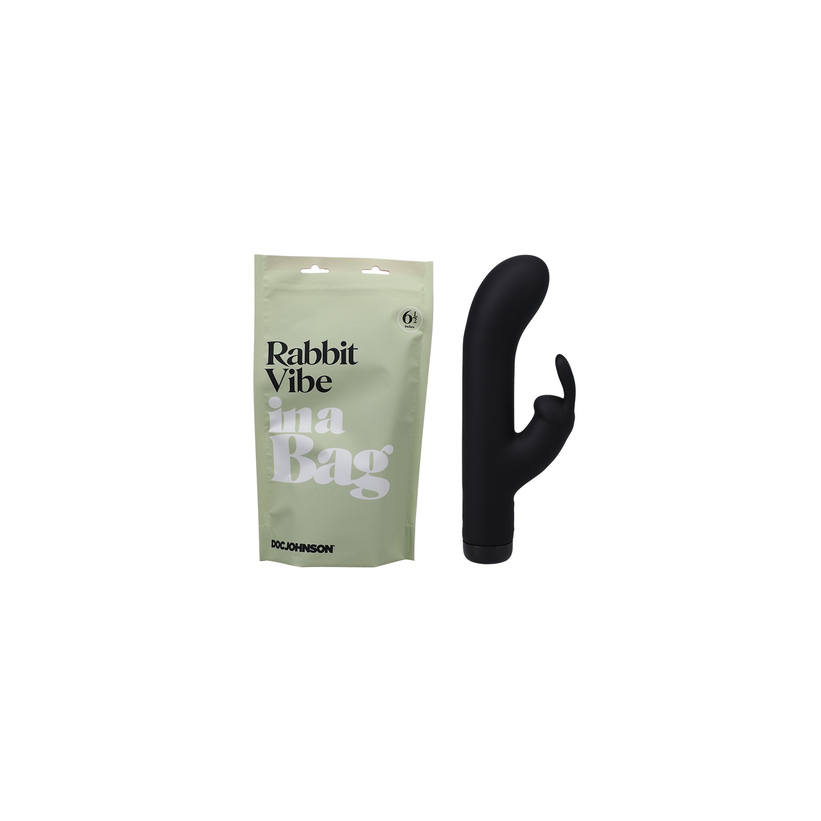 Doc Johnson Rabbit Vibe In A Bag Rechargeable Silicone Dual Stimulation Vibrator Black