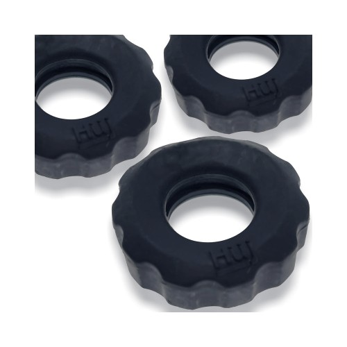 Hunkyjunk SuperHuj Pack de 3 Cockrings Hielo Tar - Anillos de Soporte Definitivo