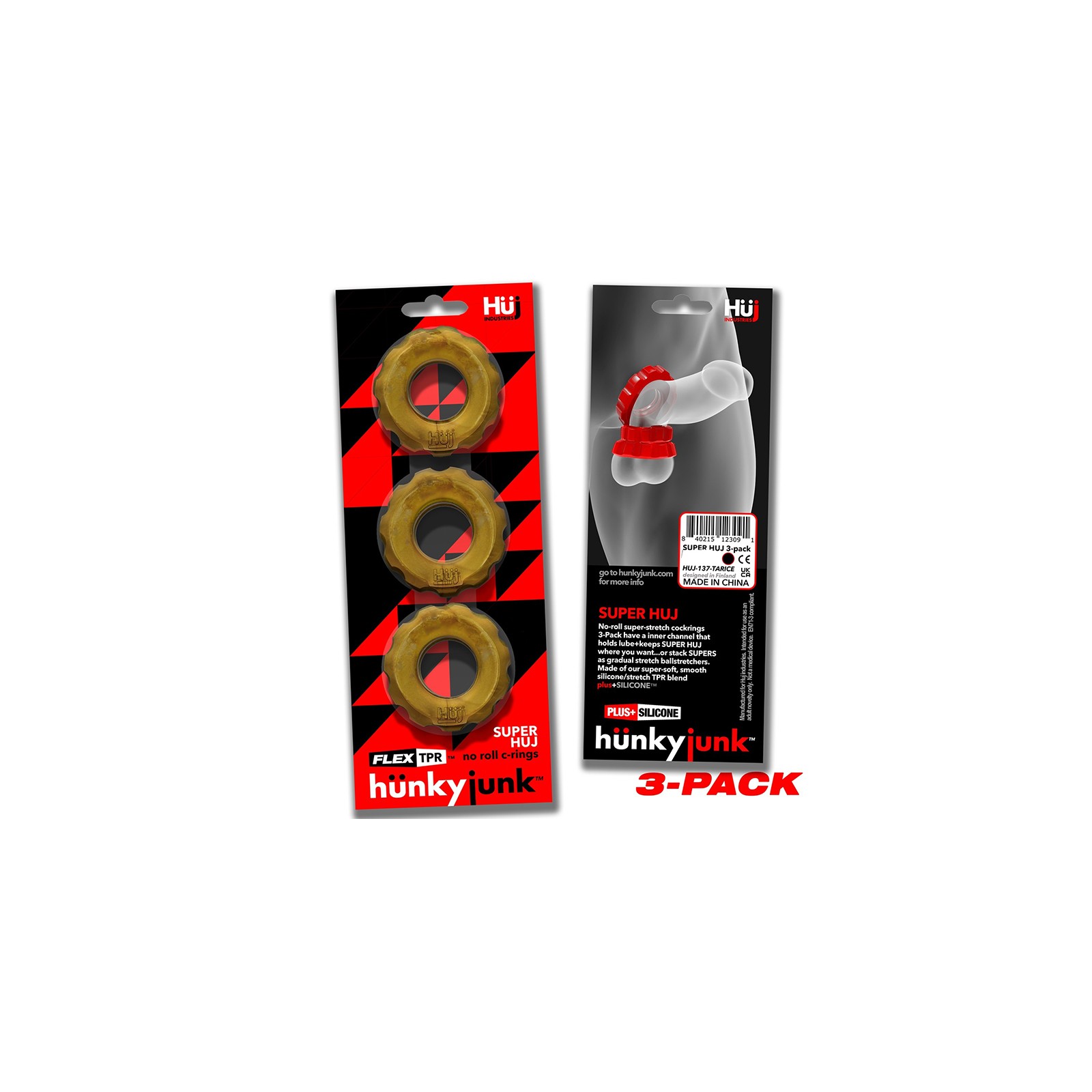 Pack de 3 Cockrings Hunkyjunk SuperHuj