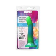 Addiction Rave Dildo de Silicona Flexible de 8 in. que Brilla en la Oscuridad Azul Verde