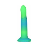 Addiction Rave Dildo de Silicona Flexible de 8 in. que Brilla en la Oscuridad Azul Verde