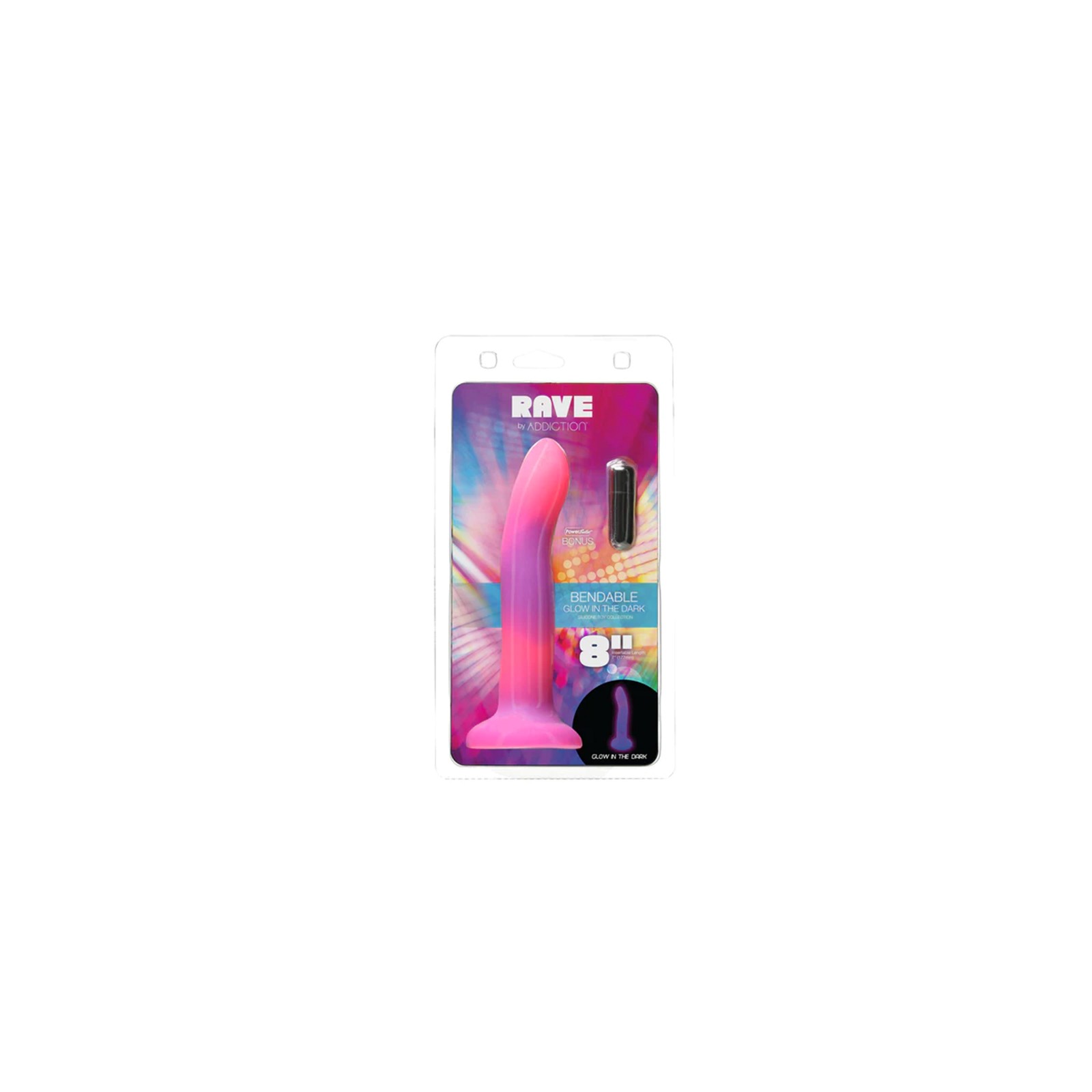 Addiction Rave Glow in the Dark Silicone Dildo