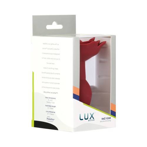 Lux Active Rose Silicone Butt Plug Red