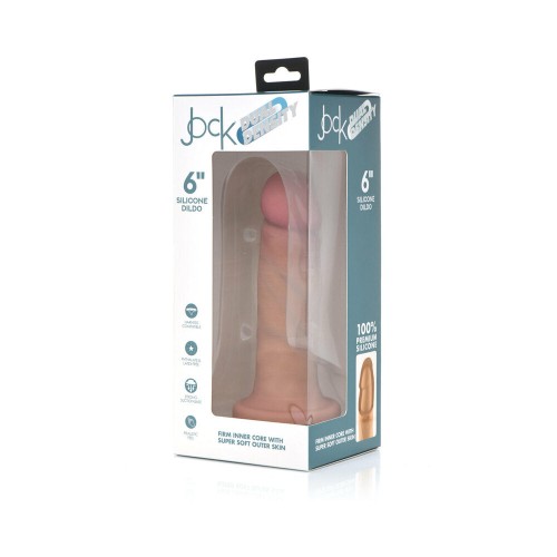 Curve Toys Jock Dildo de Silicona de Doble Densidad de 6 in. Con Ventosa