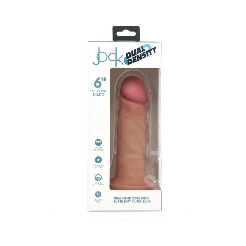 Curve Toys Jock Dual Density 6 in. Silicone Dildo with Suction Cup