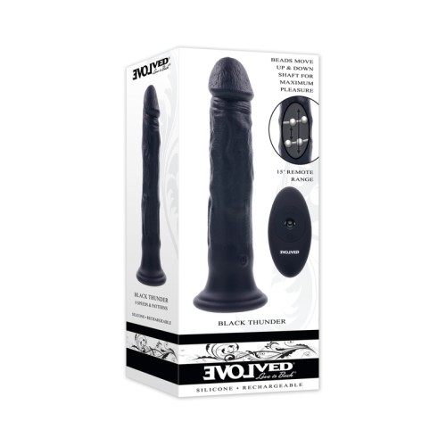 Evolved Black Thunder Vibrating Dildo with Remote Control