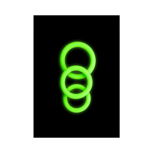 Ouch Glow in the Dark Cockring Set Neon Green