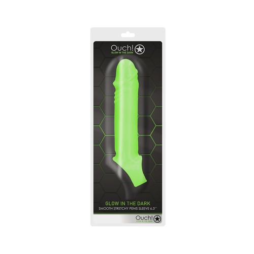 Manga para Pene Estirable que Brilla en la Oscuridad Ouch! Verde Neón