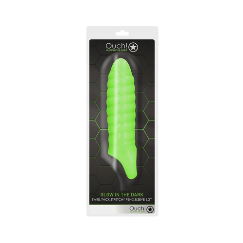 Ouch! Glow-in-the-Dark Swirl Penis Sleeve for Enhanced Pleasure