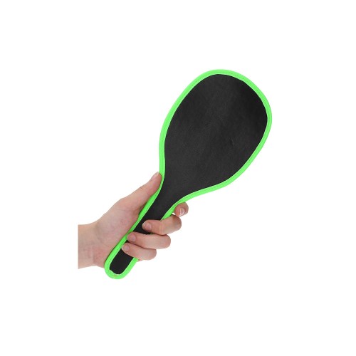 Ouch! Glow in the Dark Bonded Leather Paddle - Neon Green