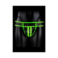 Ouch! Jockstrap que Brilla en la Oscuridad Verde Neón L/XL