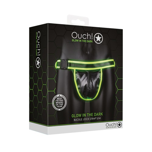 Ouch! Jockstrap Neón Verde que Brilla en la Oscuridad