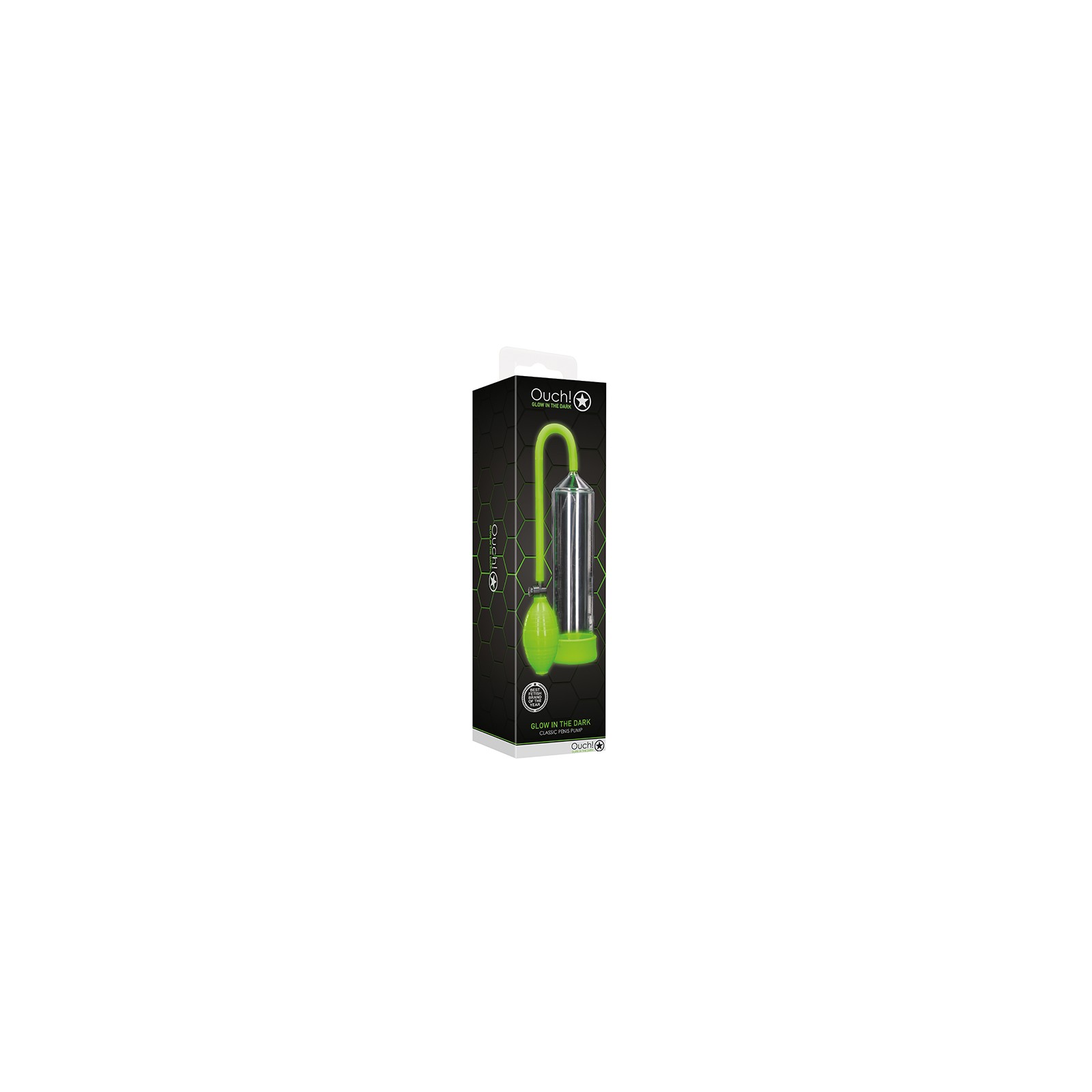 Ouch! Glow in the Dark Classic Penis Pump Neon Green - Intense Pleasure